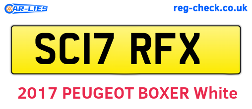 SC17RFX are the vehicle registration plates.