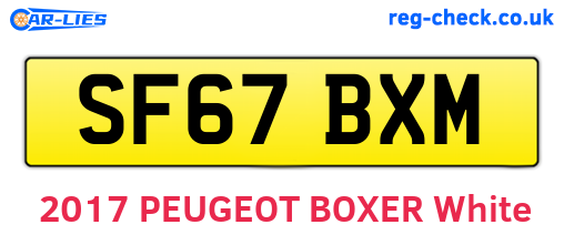 SF67BXM are the vehicle registration plates.