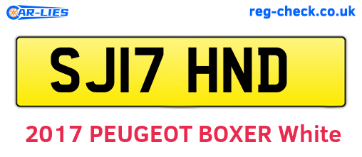 SJ17HND are the vehicle registration plates.