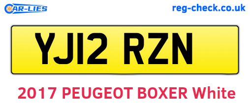 YJ12RZN are the vehicle registration plates.