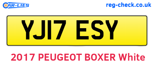 YJ17ESY are the vehicle registration plates.