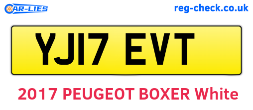YJ17EVT are the vehicle registration plates.