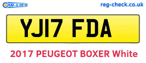 YJ17FDA are the vehicle registration plates.