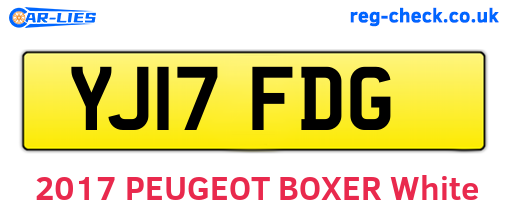 YJ17FDG are the vehicle registration plates.