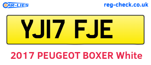YJ17FJE are the vehicle registration plates.