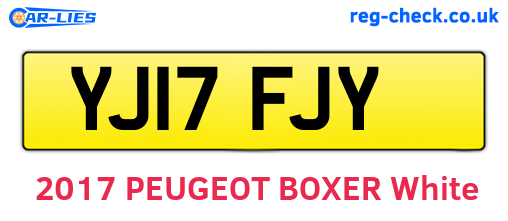 YJ17FJY are the vehicle registration plates.