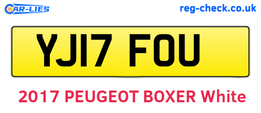 YJ17FOU are the vehicle registration plates.