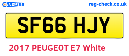 SF66HJY are the vehicle registration plates.