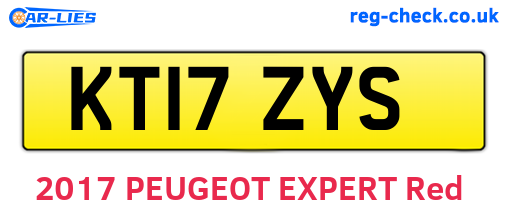 KT17ZYS are the vehicle registration plates.