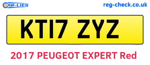KT17ZYZ are the vehicle registration plates.