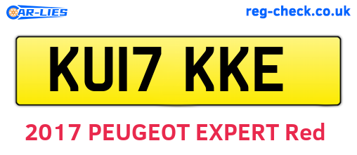 KU17KKE are the vehicle registration plates.