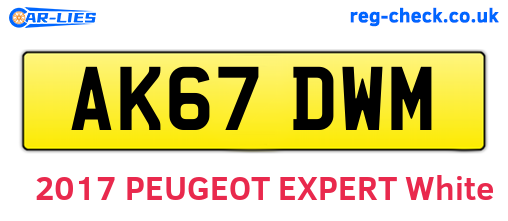 AK67DWM are the vehicle registration plates.