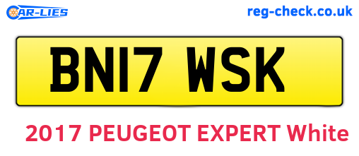 BN17WSK are the vehicle registration plates.