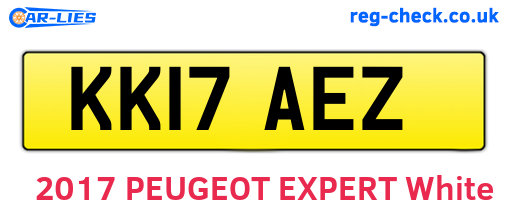 KK17AEZ are the vehicle registration plates.