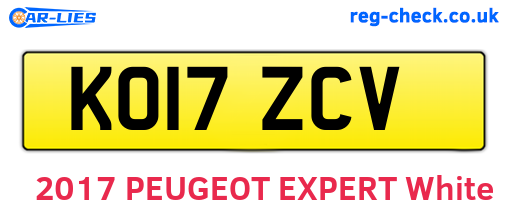 KO17ZCV are the vehicle registration plates.