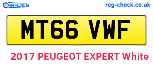 MT66VWF are the vehicle registration plates.