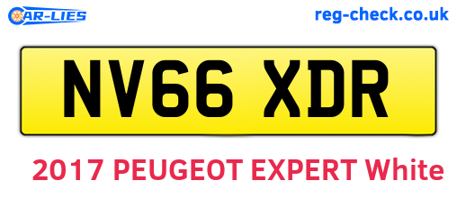 NV66XDR are the vehicle registration plates.