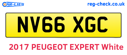 NV66XGC are the vehicle registration plates.