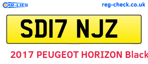 SD17NJZ are the vehicle registration plates.