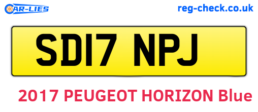 SD17NPJ are the vehicle registration plates.