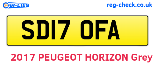 SD17OFA are the vehicle registration plates.