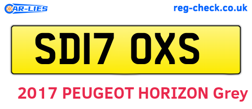 SD17OXS are the vehicle registration plates.