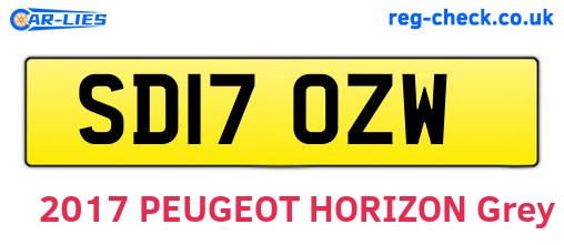 SD17OZW are the vehicle registration plates.
