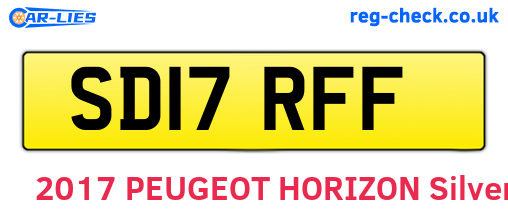SD17RFF are the vehicle registration plates.