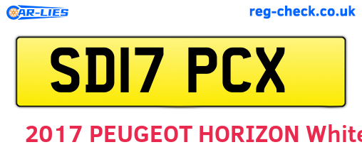 SD17PCX are the vehicle registration plates.