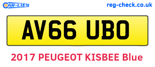 AV66UBO are the vehicle registration plates.