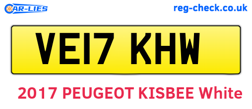 VE17KHW are the vehicle registration plates.