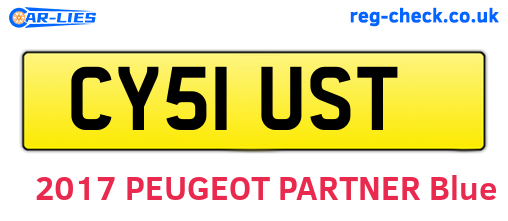 CY51UST are the vehicle registration plates.