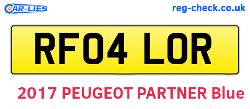 RF04LOR are the vehicle registration plates.