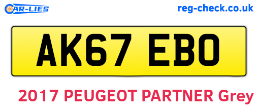AK67EBO are the vehicle registration plates.