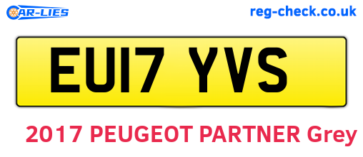 EU17YVS are the vehicle registration plates.