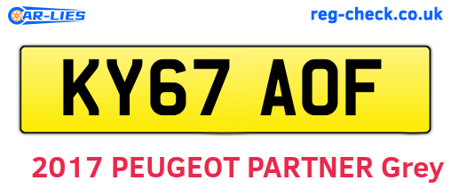 KY67AOF are the vehicle registration plates.