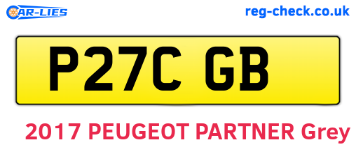 P27CGB are the vehicle registration plates.