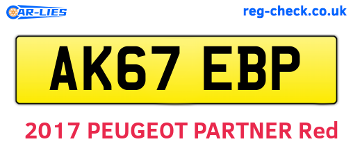 AK67EBP are the vehicle registration plates.