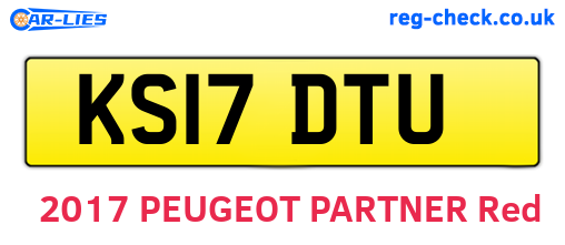 KS17DTU are the vehicle registration plates.