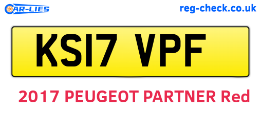 KS17VPF are the vehicle registration plates.