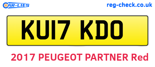 KU17KDO are the vehicle registration plates.