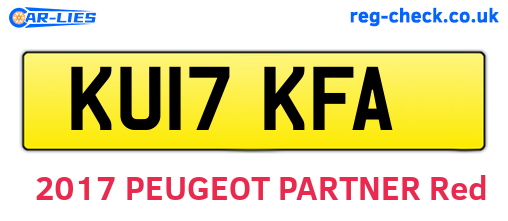 KU17KFA are the vehicle registration plates.