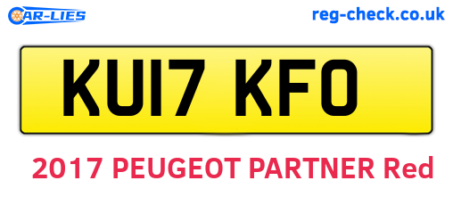 KU17KFO are the vehicle registration plates.