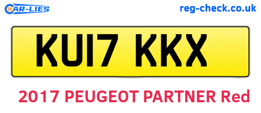 KU17KKX are the vehicle registration plates.