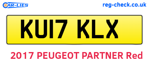 KU17KLX are the vehicle registration plates.