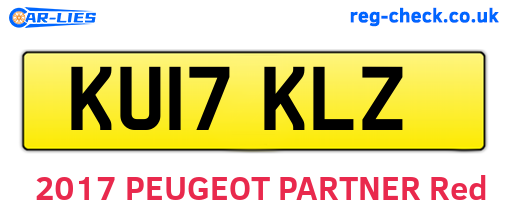 KU17KLZ are the vehicle registration plates.