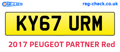 KY67URM are the vehicle registration plates.