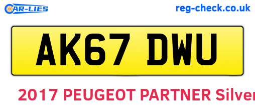AK67DWU are the vehicle registration plates.