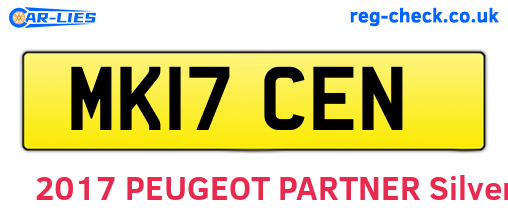 MK17CEN are the vehicle registration plates.