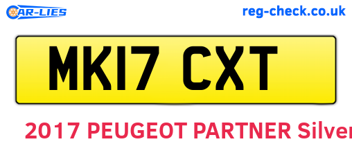 MK17CXT are the vehicle registration plates.